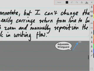 iAnnotatePDF wristguard as a grey bar at the bottom of the screen