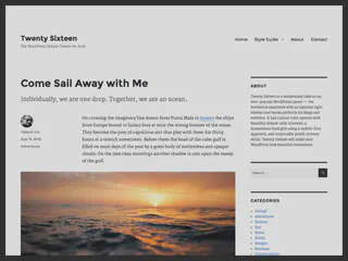 Screenshot of the Twenty Sixteen theme