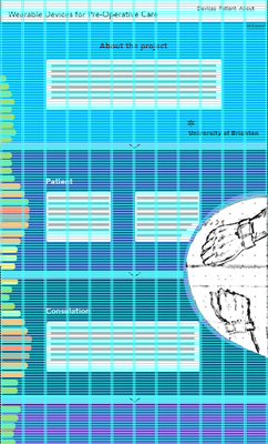 Screenshot showing wireframe 1 with grid overlay